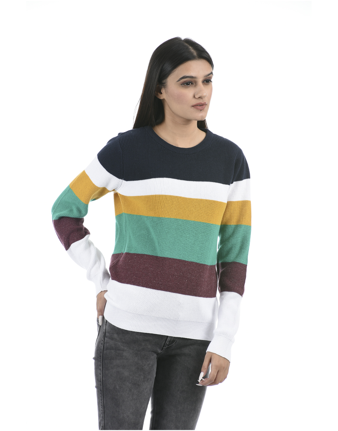 Portobello Wome Casual Wear Multicolor Sweater